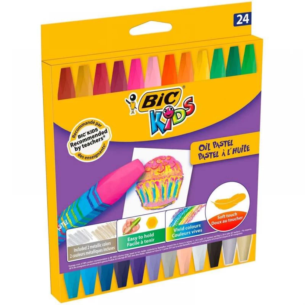 Aliejinės kreidelės Bic Oil pastels 24 Aliejinės kreidelės Bic Oil pastels 24