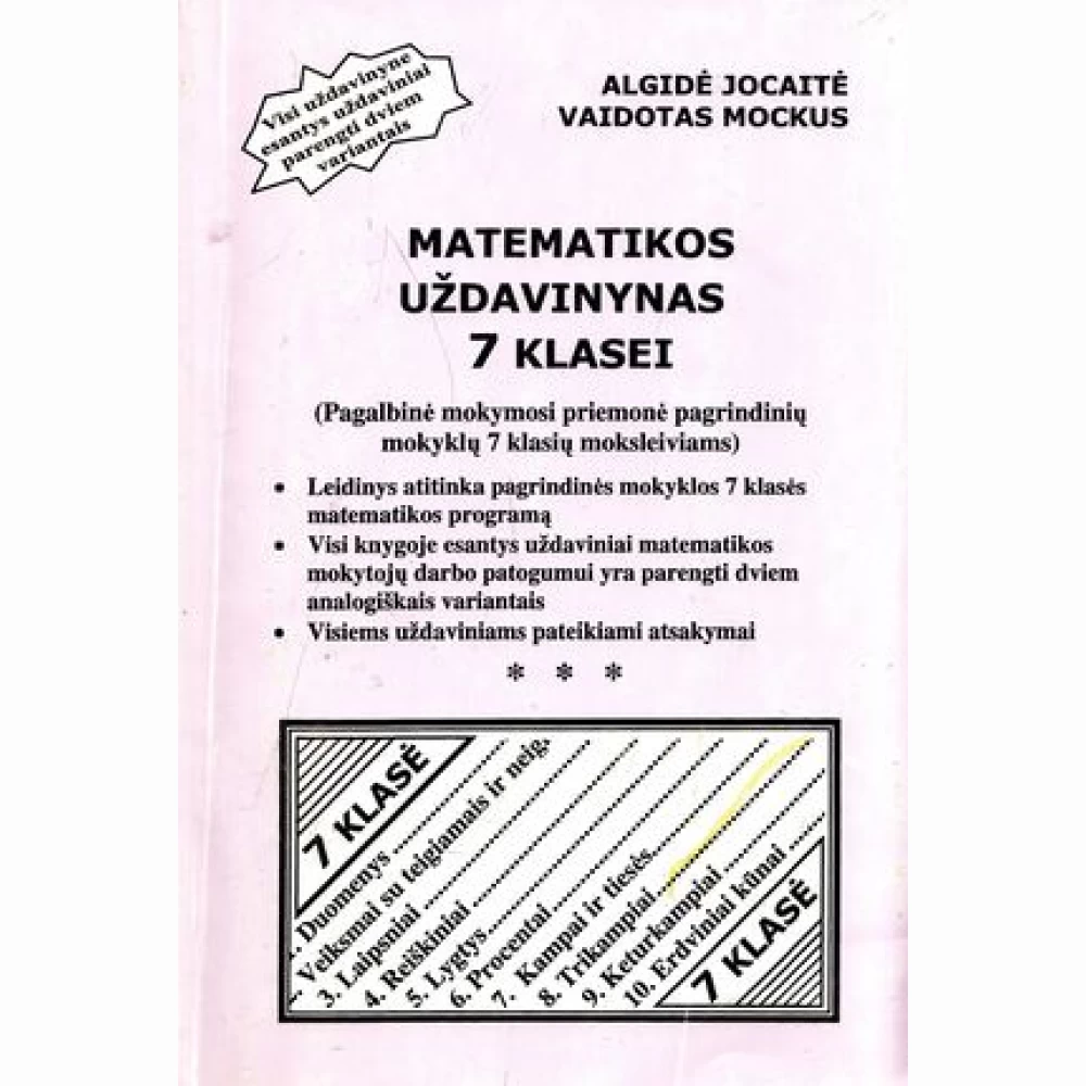 Matematikos uždavinynas 7 klasei Matematikos uždavinynas 7 klasei