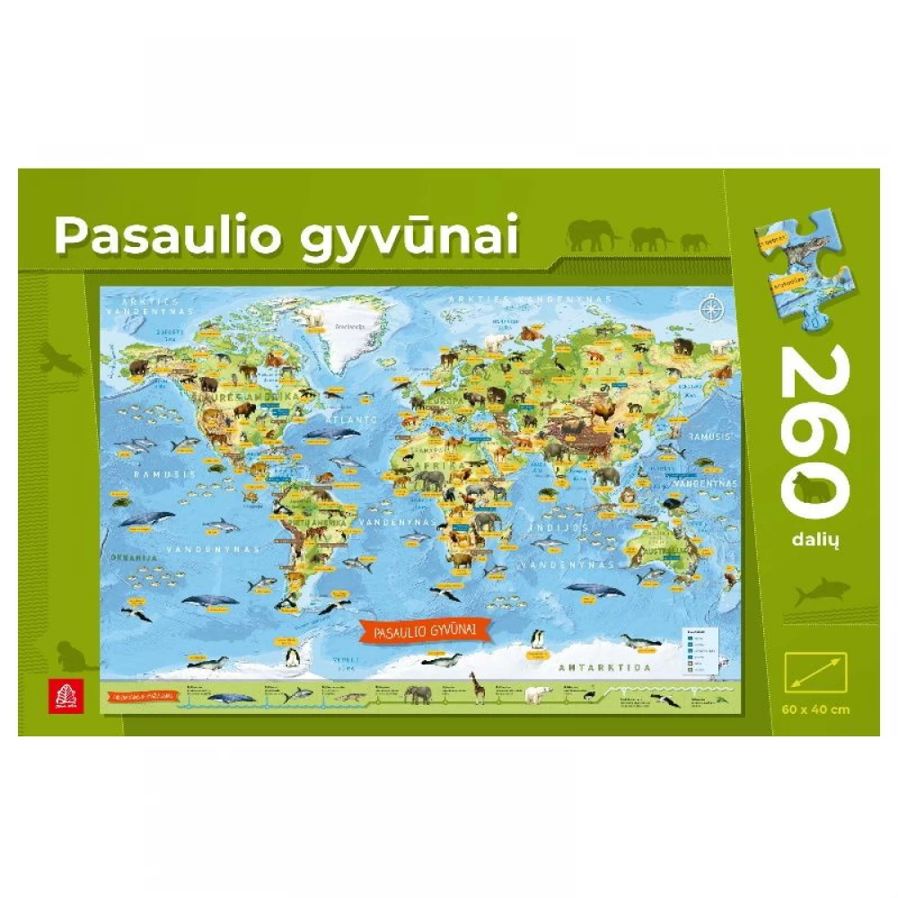 Dėlionė Pasaulio gyvūnai. ,260 detalių Dėlionė Pasaulio gyvūnai. ,260 detalių