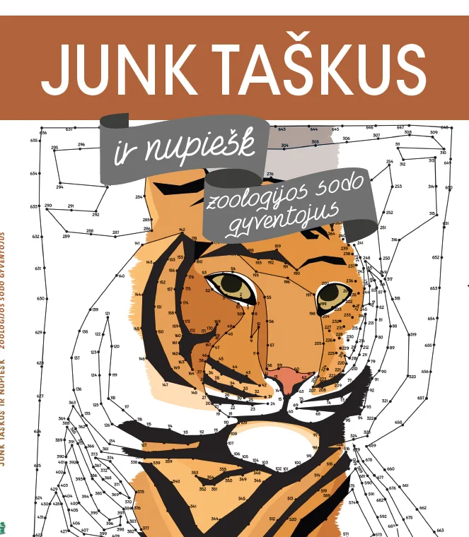 Junk taškus ir nupiešk zoologijos sodo gyventojus