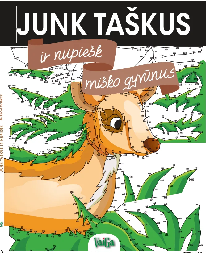 Junk taškus ir nupiešk miško gyventojus