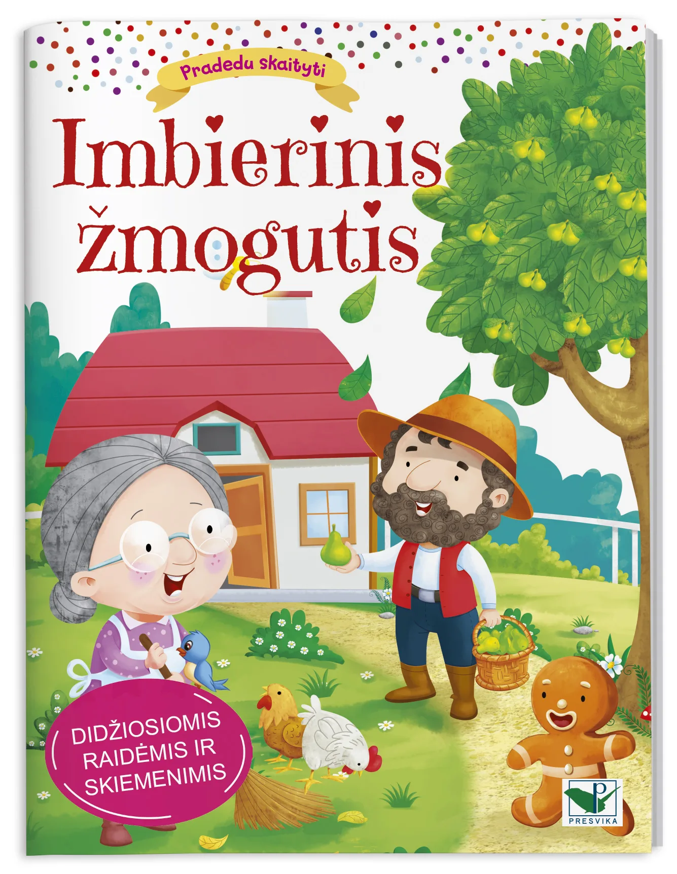 Pradedu skaityti. Imbierinis žmogutis. Didžiosiomis raidėmis ir skiemenimis