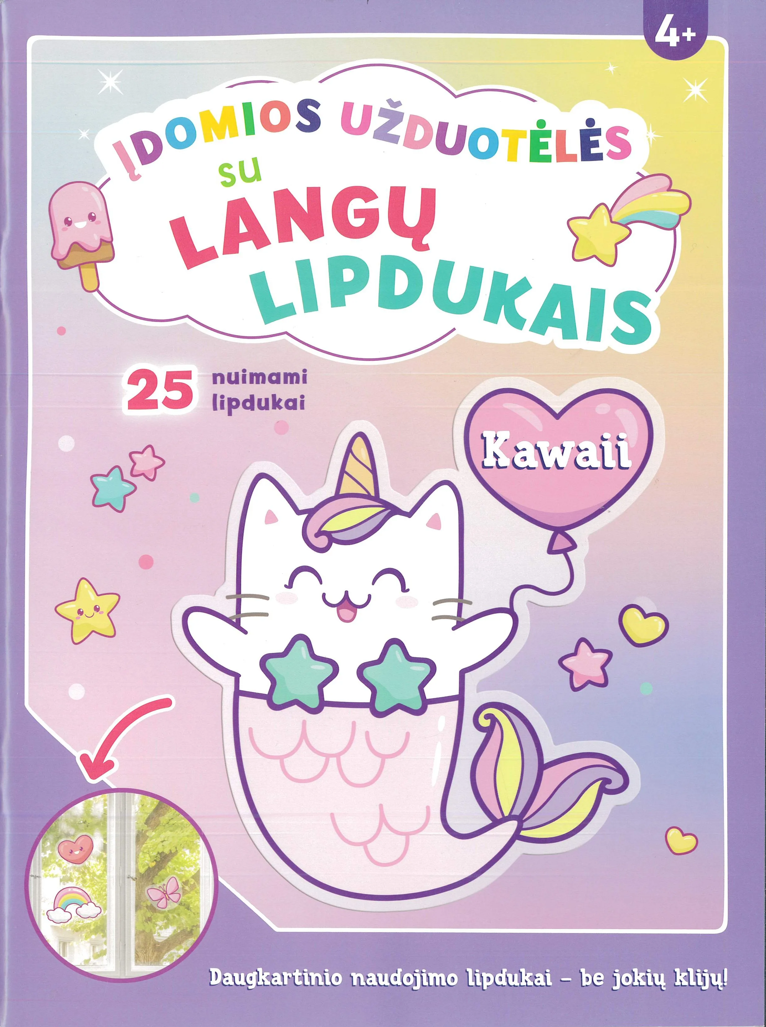 Kawaii. Įdomios užduotėlės su langų lipdukais