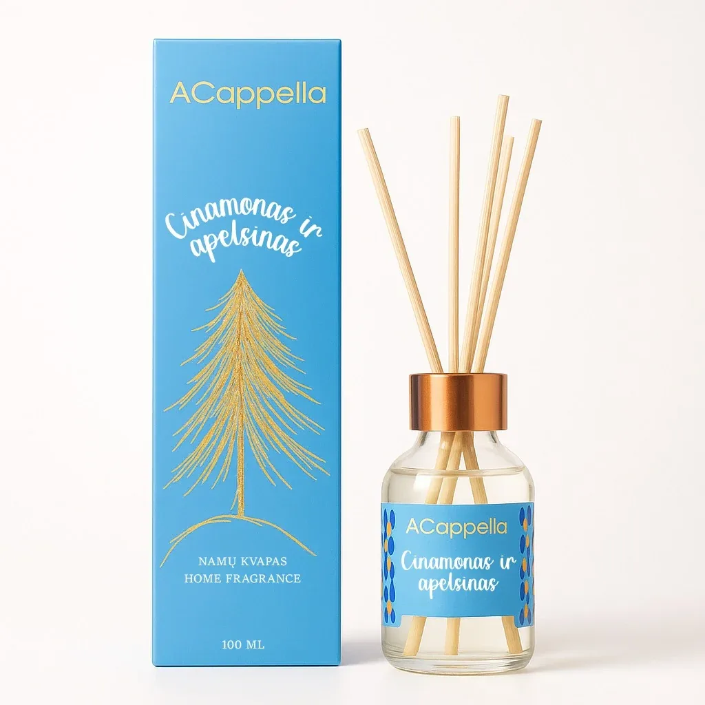 ACappella, Namų kv. su lazdelėmis  KALĖDINIS, apelsinas ir cinamonas, 100 ml