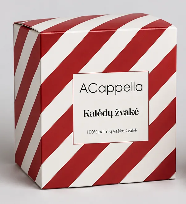 ACappella, Rankų darbo 100% palmių vaško žvakė, apelsinas ir cinamonas,  1 vnt